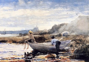  marine - Garçons dans un Dory réalisme marine peintre Winslow Homer